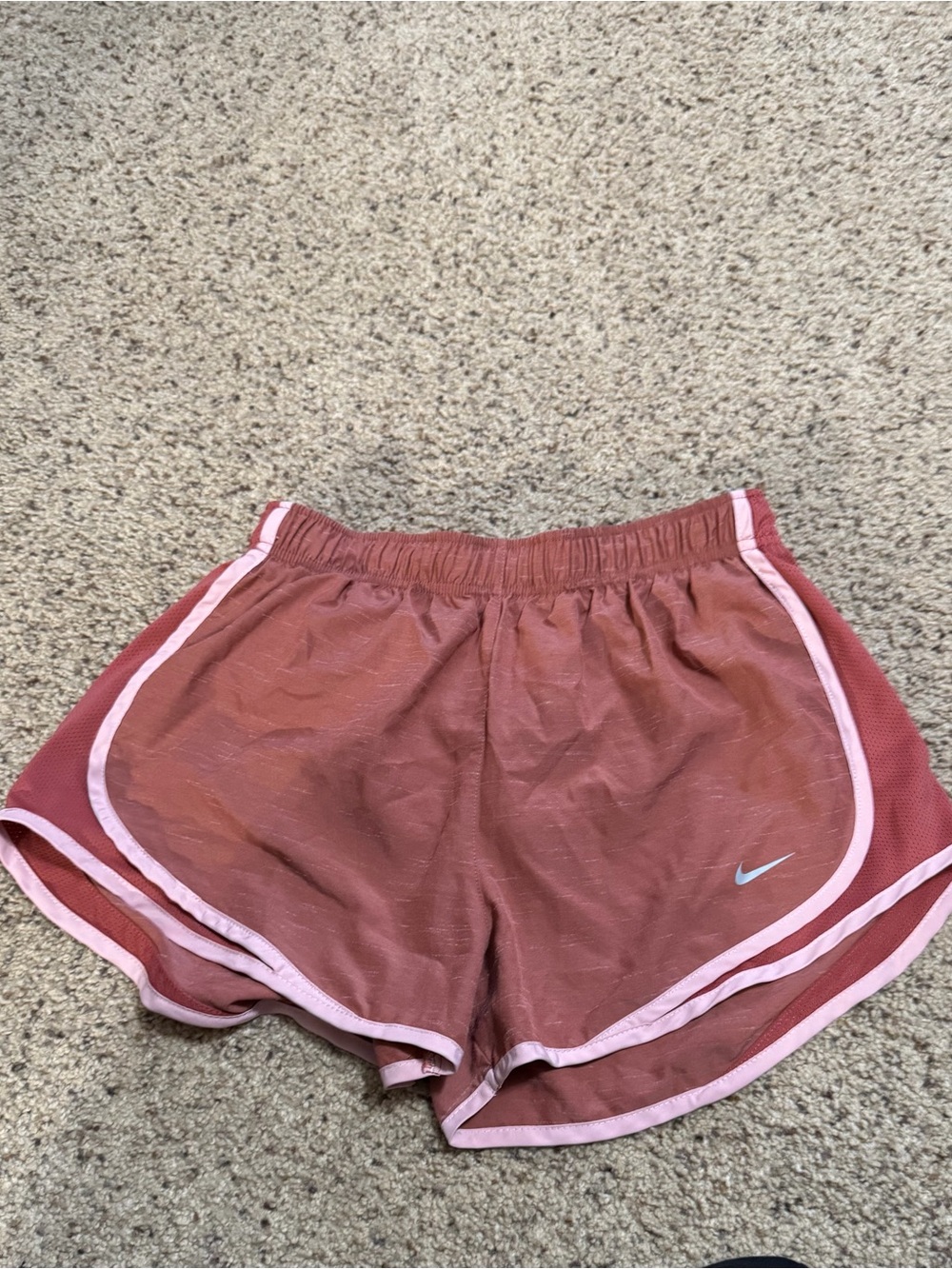 Nike Women's Rust Shorts with Light Pink Trim